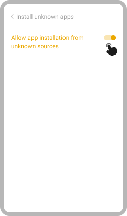 3. Allow app installation from unknown sources.